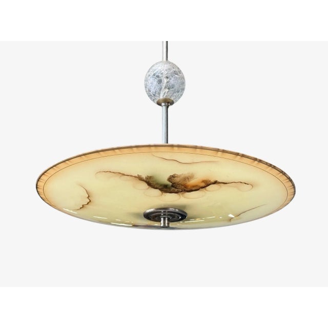 1940s Swedish Modern, Glass, Metal, Pendant Light, Sweden, 1940s For Sale - Image 5 of 7