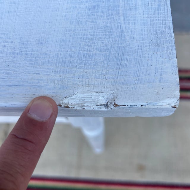 White A Antique White Painted Softwood Pennsylvania Sheraton One Drawer Side Table, Circa 1850's For Sale - Image 8 of 12