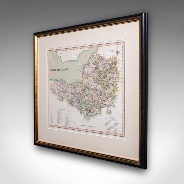 Traditional Antique County Map of Somerset, English, Framed Cartography, Regency, Circa 1830 For Sale - Image 3 of 12