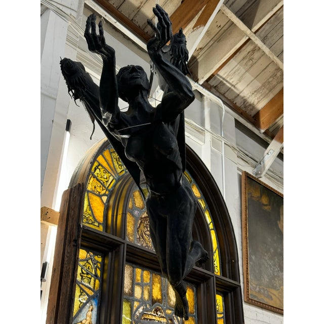 Gothic Oversized 1920s Style Gothic Spanish Revival Devil Weathervane For Sale - Image 3 of 12