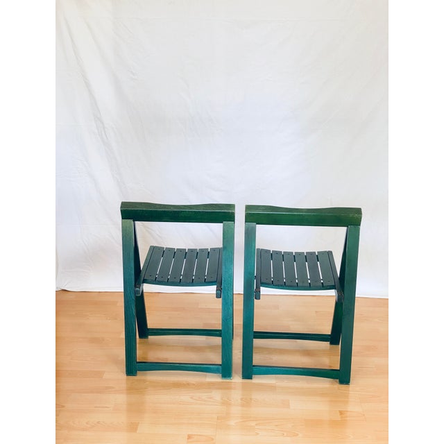 Green Folding Chairs attributed to Aldo Jacober and Alberto Bazzani, Set of 2 For Sale - Image 8 of 18