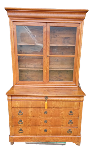 19th Century Glass-Topped Chest of Drawers