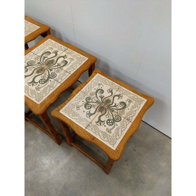 Set of Vintage Danish Oak Nesting Tables For Sale In New York - Image 6 of 9