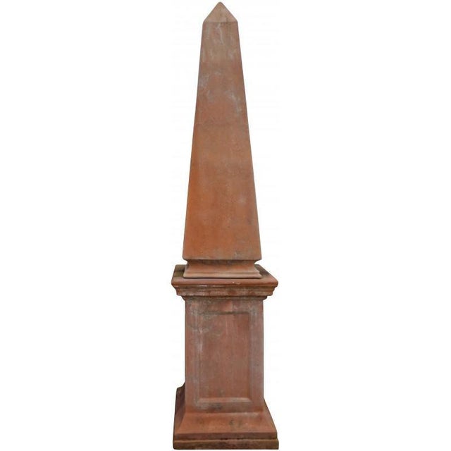 Terracotta Pyramids with Base, 1890s, Set of 2 For Sale - Image 5 of 6
