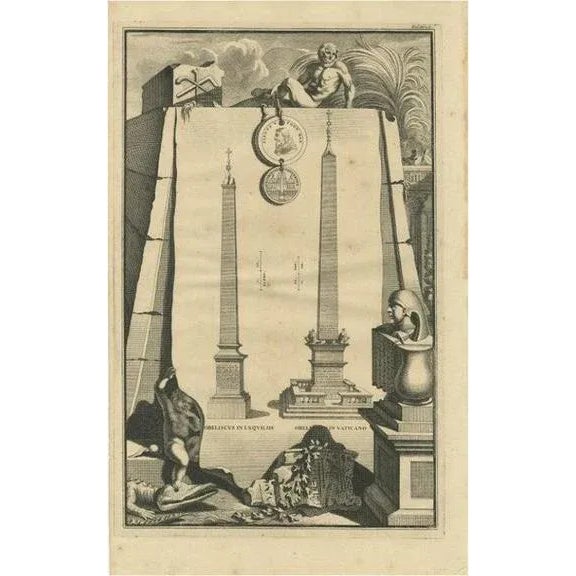 J. Goeree, Vatican Obelisk, 1705, Paper For Sale - Image 6 of 6