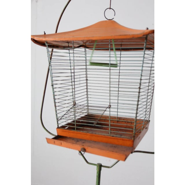 Mid-Century Bird Cage With Stand For Sale - Image 6 of 13