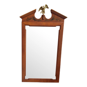 Mid 20th Century Wood Mirror With Brass American Eagle by Tell City