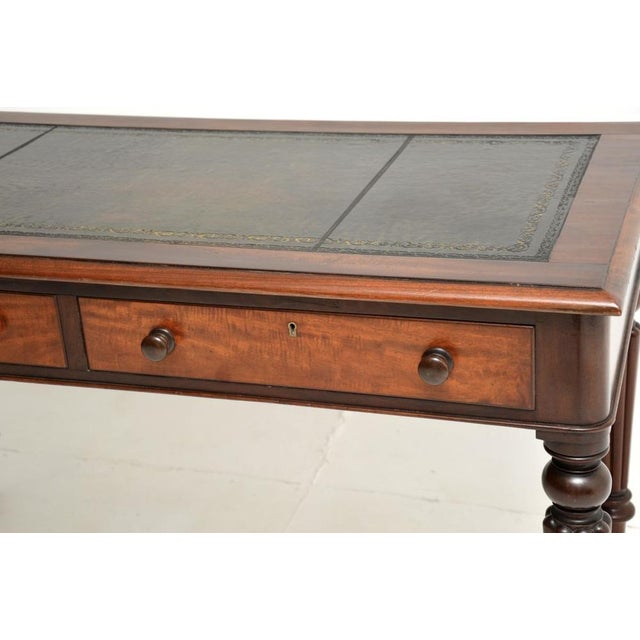 Antique Victorian Leather Top Writing Table, 1840s For Sale - Image 10 of 11