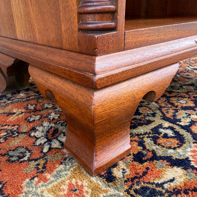 Vintage Kling Furniture Chippendale Solid Mahogany Nightstand With Drawer and Open Cabinet For Sale - Image 10 of 16