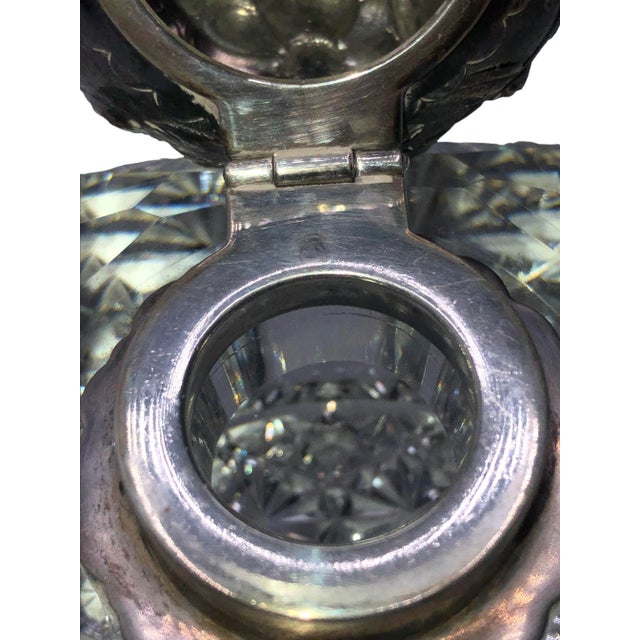 Antique Cut Glass and Sterling Inkwell For Sale In Dallas - Image 6 of 8