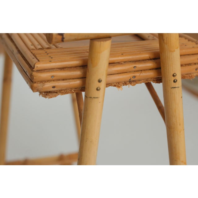 Mid-Century Italian Rattan and Bamboo Side Table attributed to Vivai del Sud, 1970s For Sale - Image 6 of 14