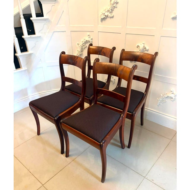 Antique Regency Mahogany Bar Back Dining Chairs with Sabre Legs, 1830, Set of 4 For Sale - Image 4 of 15