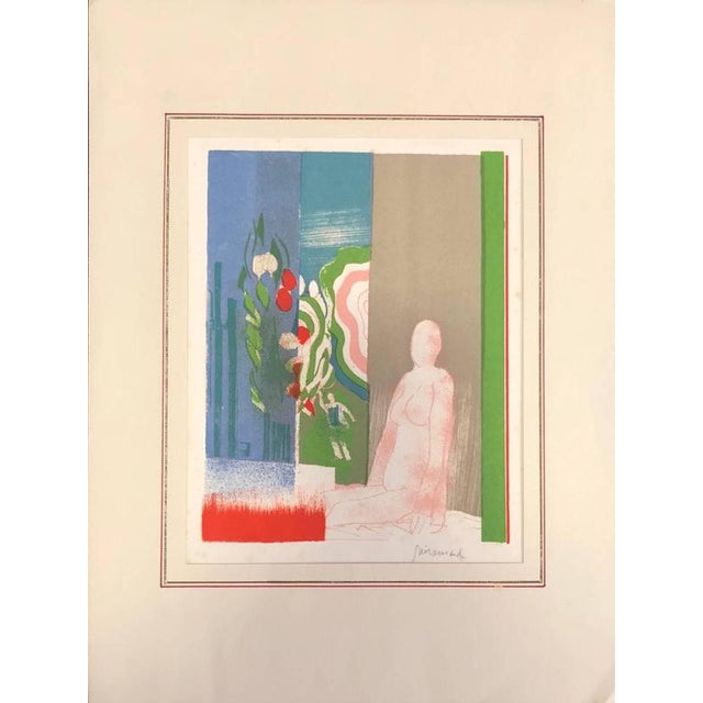 Paul Guiramand, Nude Interior with Woman, Late 20th Century, Lithograph For Sale