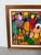 Vintage Haitian Folk Art Market Scene Oil on Canvas Painting by Michael, Wood Framed For Sale - Image 9 of 12