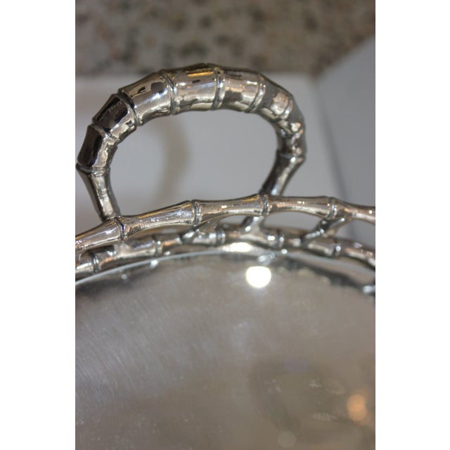 Maison Baguès Style Faux Bamboo Nickel-Plated Folding Tray Table For Sale In West Palm - Image 6 of 11