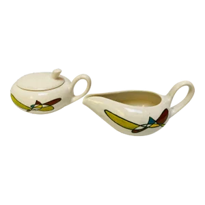 Vintage Mid-Century Metlox Poppy Trail Creamer and Sugar Bowls Set- 2 Pieces