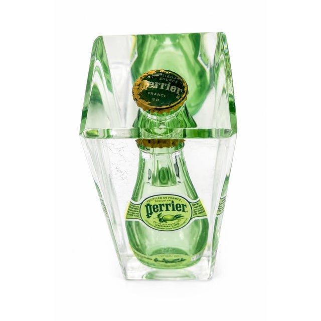 Vintage Perrier Bottle Lucite Paperweight Desk Display Decor For Sale - Image 13 of 14