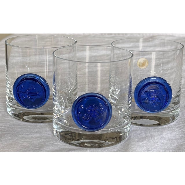 Made in Romania Mid-Century Modern Astrology Motif Rocks Glasses - Set of 3 For Sale - Image 9 of 9