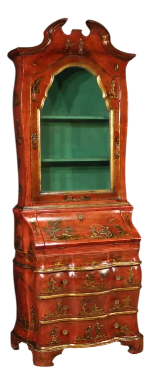 Venetian Lacquered and Gilded Chinoiserie Trumeau, 1940