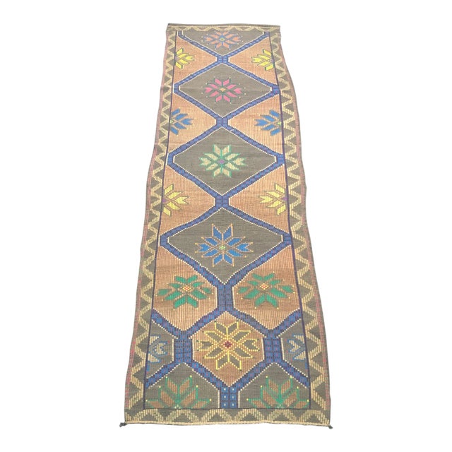 Tribal Vintage Turkish Anatolian Kilim Runner Rug For Sale