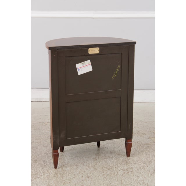 Trosby Inlaid Yew Wood Demilune Cabinet Commode For Sale - Image 16 of 18