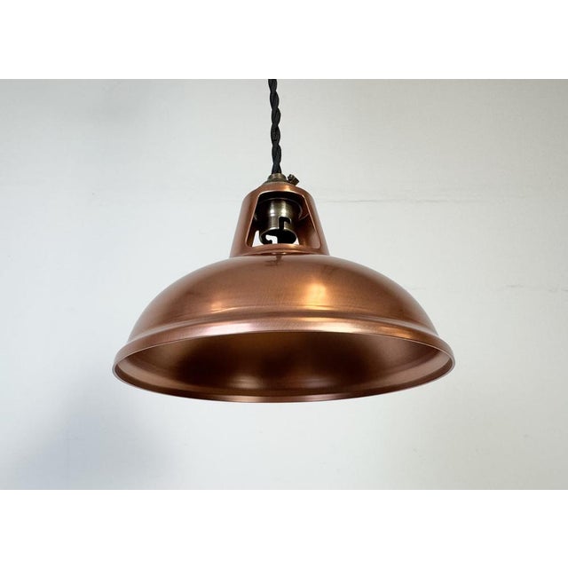 Vintage Industrial Copper Ceiling Lamp For Sale - Image 6 of 16