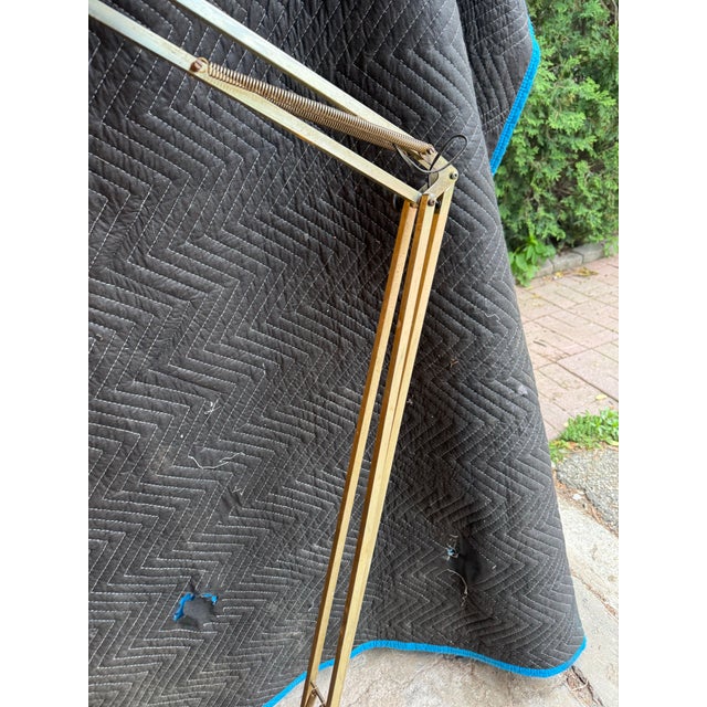 1960s 1960s Postmodern Giant 7 Foot Tall! Brass Floor Lamp Alsy Articulating Architect Drafting For Sale - Image 5 of 9