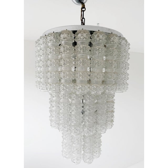 Modular Pendant Lamp in Printed Glass, 1970s For Sale - Image 4 of 4