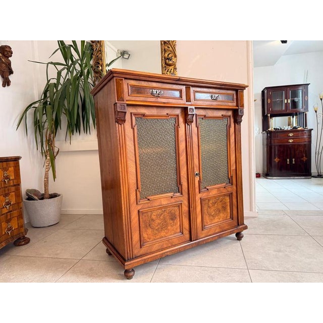 Wood Gründerzeit Half-Cabinet Sideboard in Walnut, 1800s For Sale - Image 7 of 11