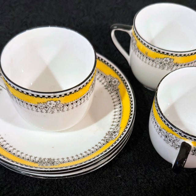 Early 20th Century 1910s Art Deco Royal Albert Crown China Tea Service - Set of 3 For Sale - Image 5 of 18