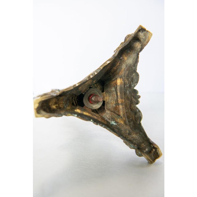 Brass Antique Altar Cross Crucifix in Baroque Style For Sale - Image 8 of 8