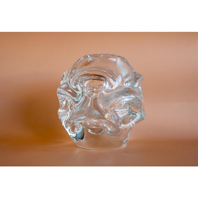 A stunning vintage crystal art glass vase, designed made by the talented Börne Augustsson during the 50s. The shape is...