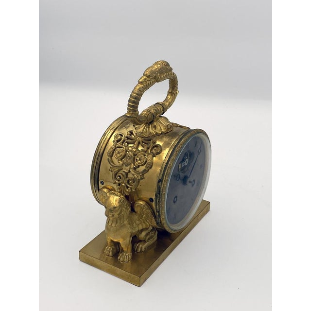 Charles X Travel Officer's Pendule Clock in Gilded Bronze by Le Roy For Sale - Image 6 of 16