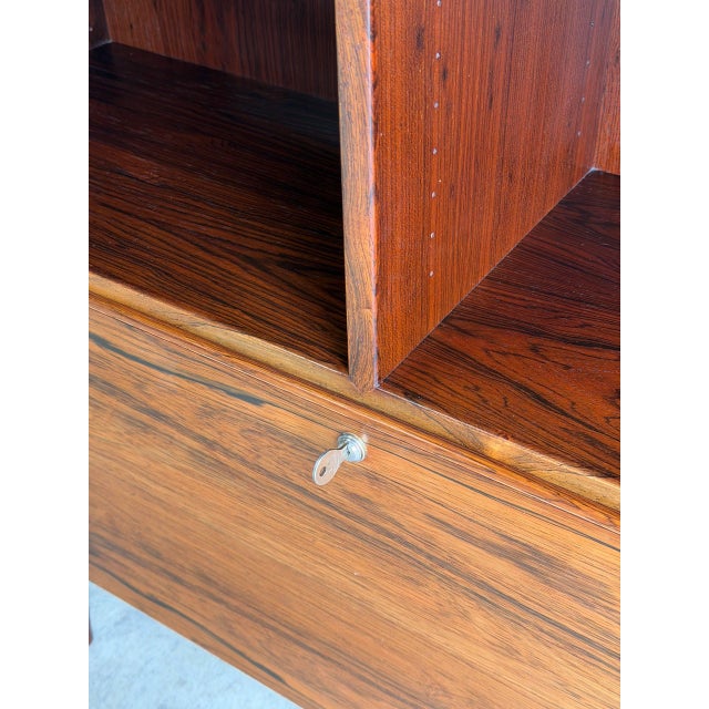 Rosewood Bookcase With Drop Down Door Denmark 1960s For Sale - Image 9 of 10