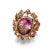 This stunning 14K pink gold ring features a natural oval amethyst (13 x 10 mm), 6 pink amethysts, 6 quartz stones, and 28...