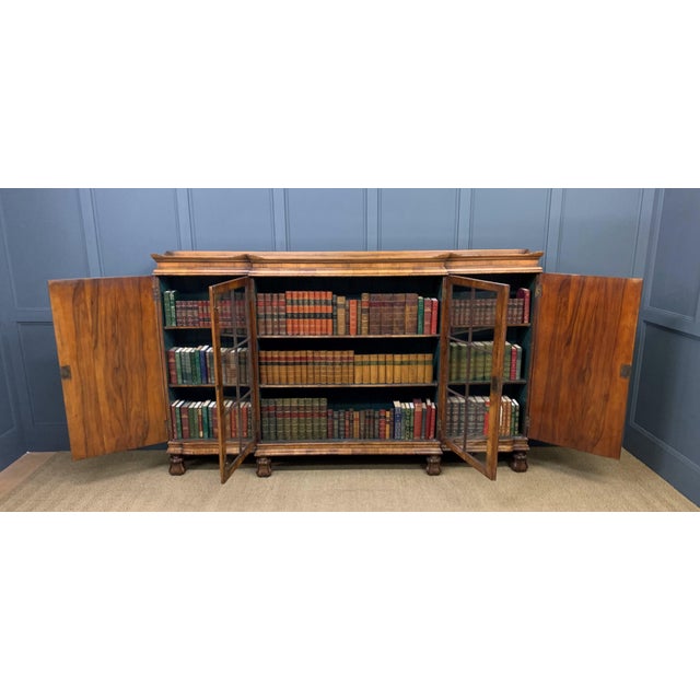 Large Burr Walnut Bookcase, 1900 For Sale - Image 17 of 18