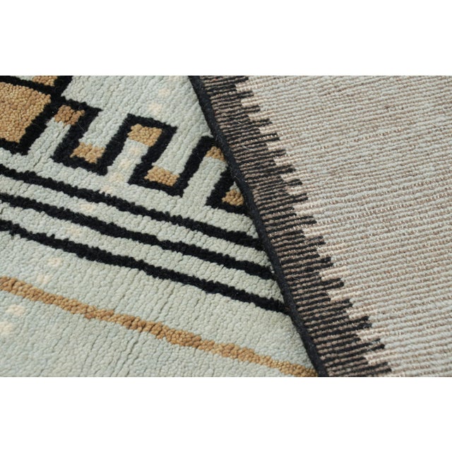 Blue Rug & Kilim’s Modern Art Deco Style Rug, Blue and Black With Geometric Patterns For Sale - Image 8 of 8