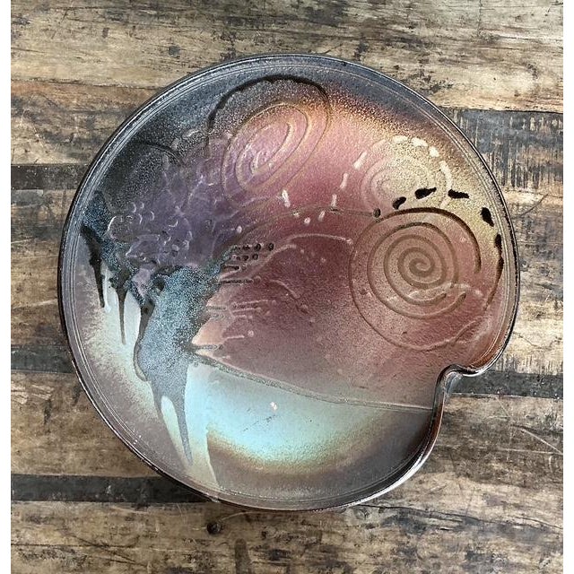 Vintage Original Studio Pottery Charger For Sale - Image 4 of 12