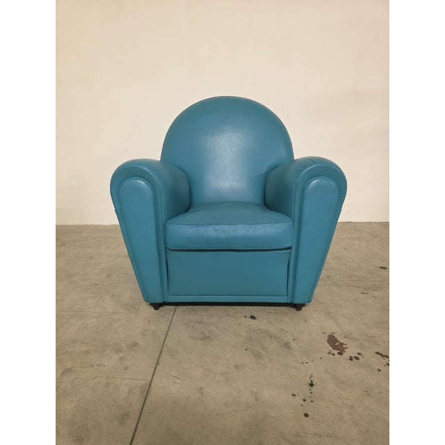 Turquoise Vanity Fair Armchairs from Poltrona Frau, 1990s, Set of 2 For Sale - Image 8 of 18