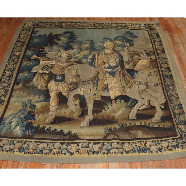 Early 21st Century Zabihi Collection Mid 18th Century French Tapestry of Charlemagne - 8'7" x 10'1" For Sale In New York - Image 6 of 18