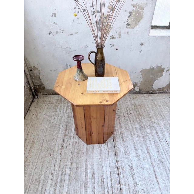 Hexagonal Pine Console Table from Regain, 1970s For Sale - Image 14 of 18