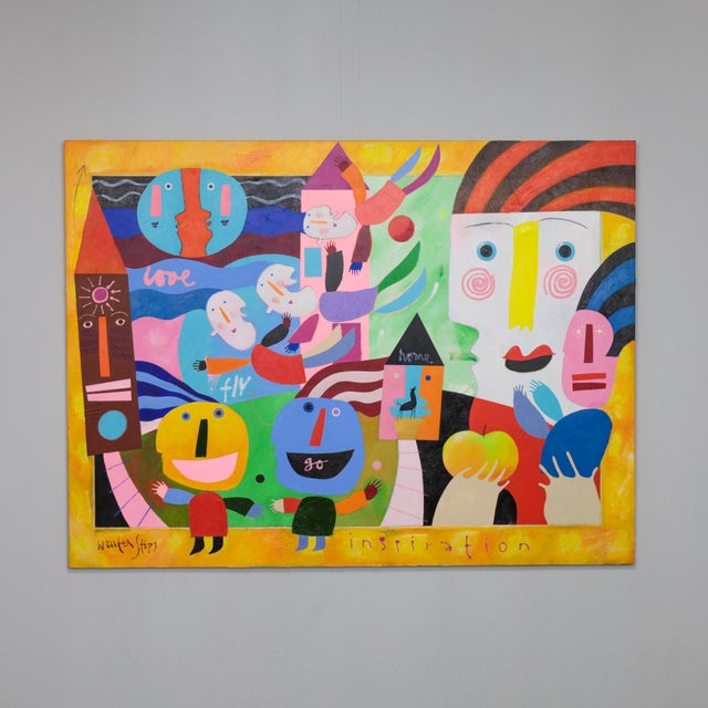 Wouter Stips, Inspiration Colorful Figurative, 2000s, Oil on Canvas and Wood For Sale - Image 10 of 10