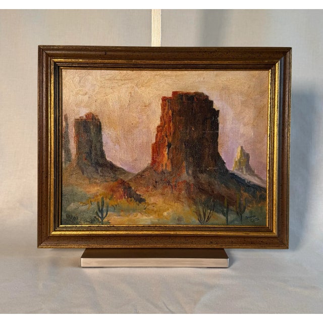American American Southwest Landscape Framed Original Oil Painting For Sale - Image 3 of 12
