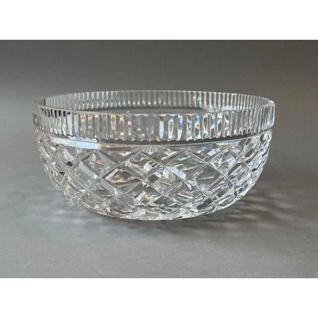 1970s Vintage Waterford Crystal Diamond Faceted Glass Bowl For Sale - Image 5 of 12
