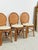 Late 20th Century Late 20th Century Cane Rattan Round Dining Chair Set Four Cushion Coastal Hollywood Regency For Sale - Image 5 of 10