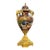 French-Style Burgundy Porcelain Vase – Romantic Scenic Panel With Gold Leaf & Bronze Details For Sale