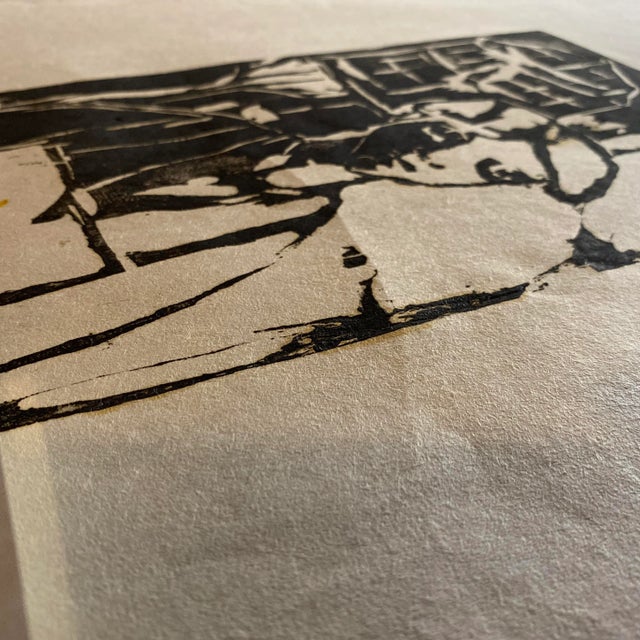 1940s 1947 Frank Kleinholz Yellow Bird Woodcut For Sale - Image 5 of 6