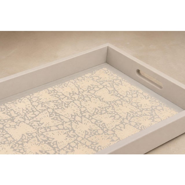 Large "Butterflies" Decorative Tray, Lacquered Wood, Ensamble Artesano, 2024 For Sale - Image 11 of 16