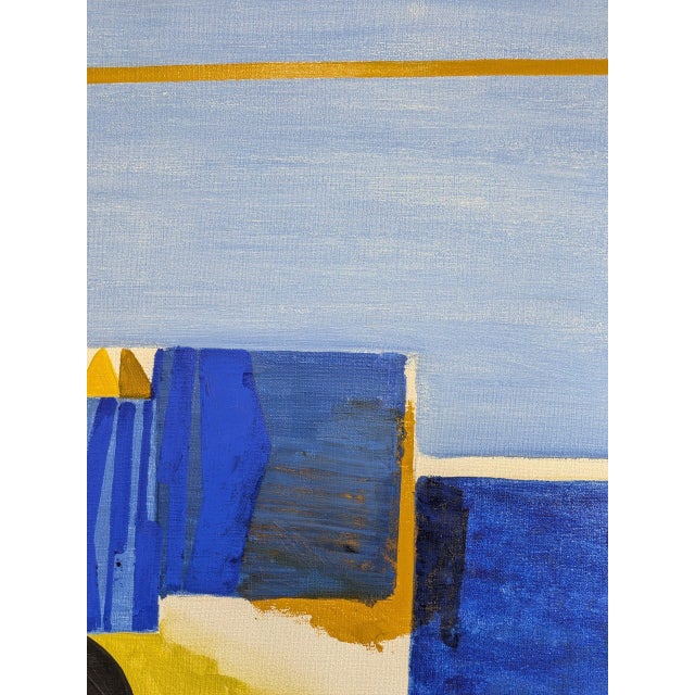 Mid-Century Modern 'The Golden Divide' Swedish Original Abstract Oil Painting, Framed For Sale - Image 10 of 11