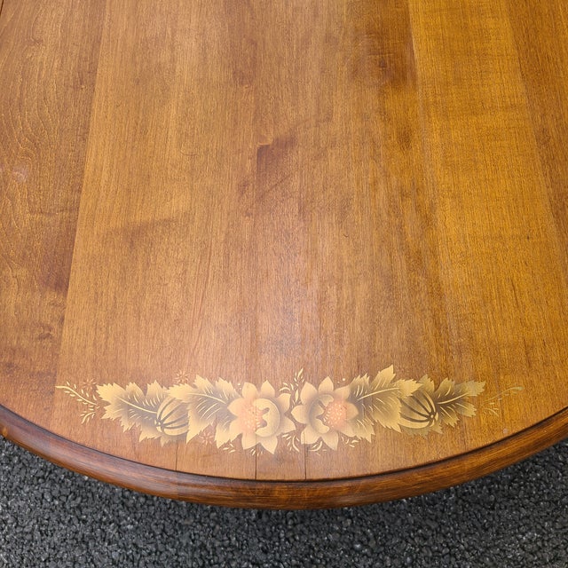 L Hitchcock Traditional Queen Anne Stenciled Harvest Maple Drop Leaf